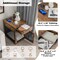 Costway 2-In-1 Furniture Dog Crate with Drawer Wired & Wireless Charging Side End Table Black/White/Rustic Brown